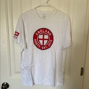 Vintage Roots England White Tee with Red Emblem